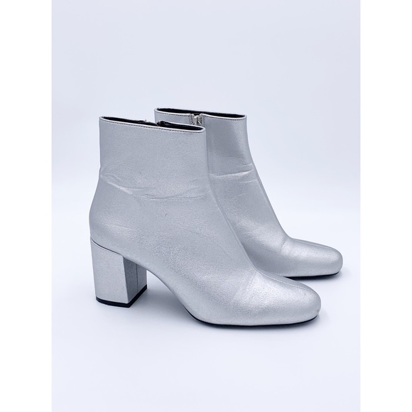 silver booties zara